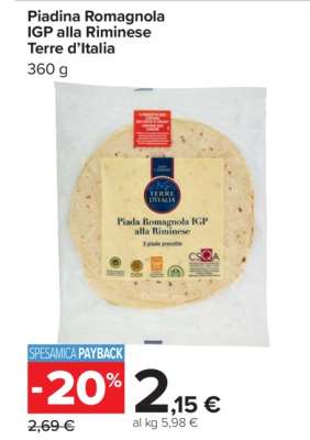 Piadina Romagnola IGP alla Riminese Terre d’Italia