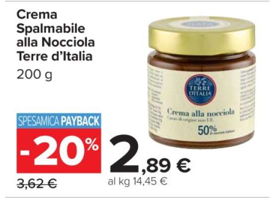 Crema Spalmabile alla Nocciola Terre d’Italia