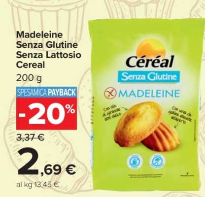 Madeleine Senza Glutine Senza Lattosio Cereal