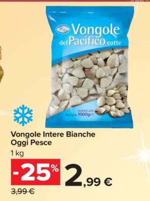 Vongole Intere Bianche Oggi Pesce