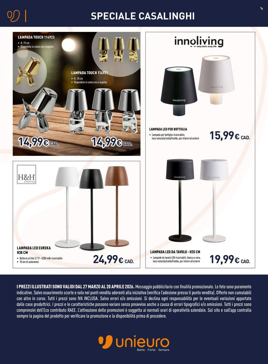 Volantino Unieuro - 27/3/2026 - 30/4/2026. Pagina 10