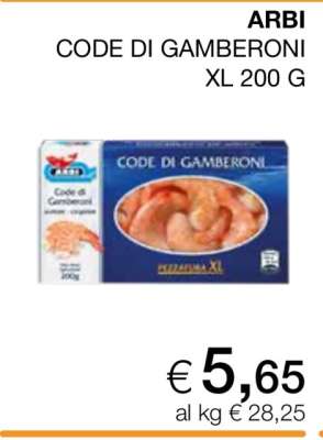 ARBI CODE DI GAMBERONI XL 200 G