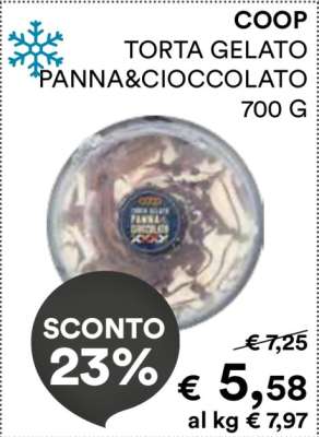 COOP TORTA GELATO PANNA&CIOCCOLATO 700 G