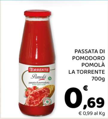 PASSATA DI POMODORO POMOLÀ LA TORRENTE 700g
