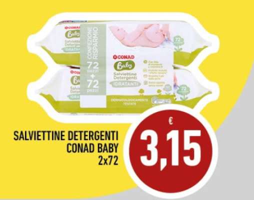 SALVIETTINE DETERGENTI CONAD BABY 2x72