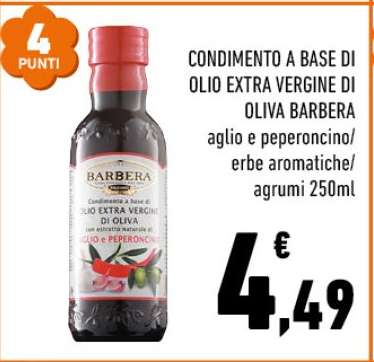 CONDIMENTO A BASE DI OLIO EXTRA VERGINE DI OLIVA BARBERA