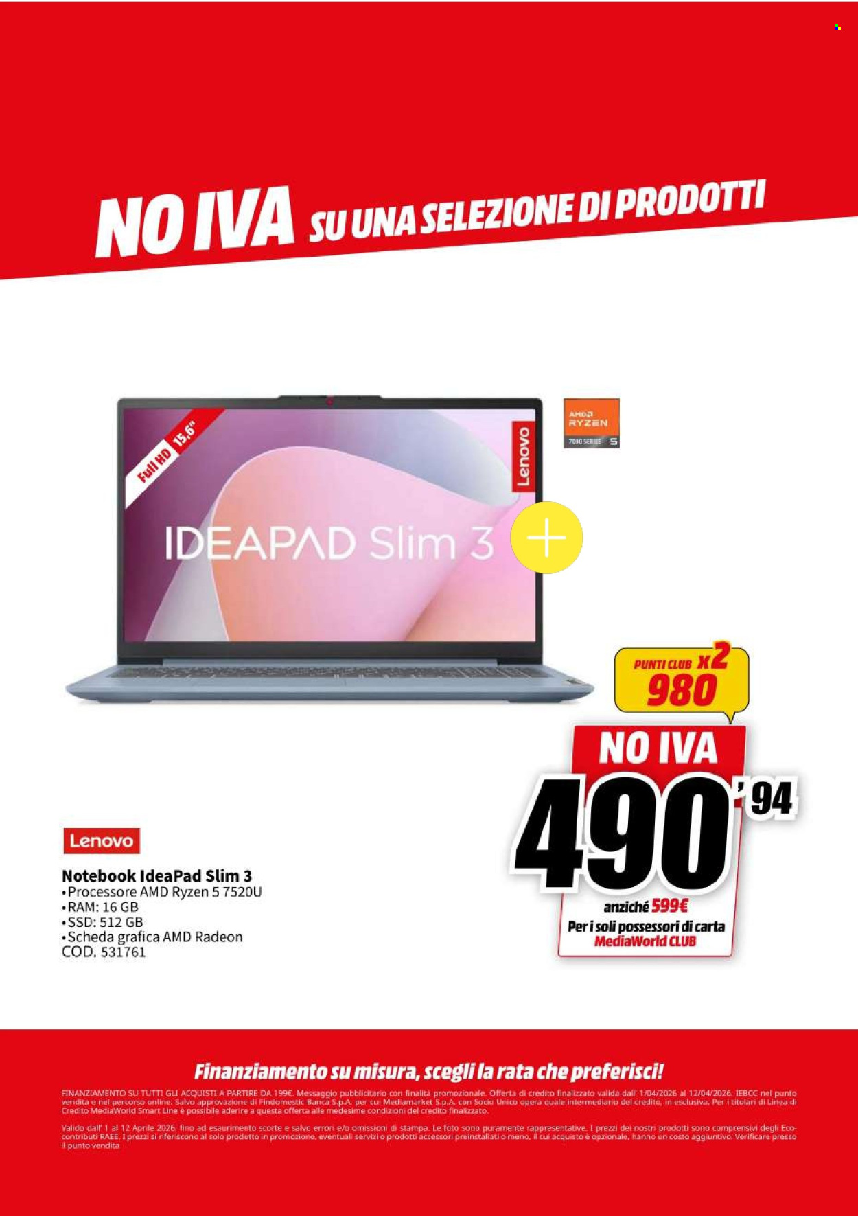 Volantino MediaWorld - 1/4/2026 - 12/4/2026. Pagina 15