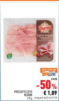 PROSCIUTTO COTTO NEGRONI