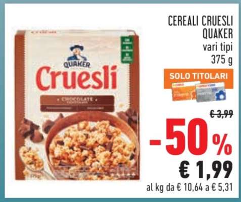 Cereali Cruesli Quaker