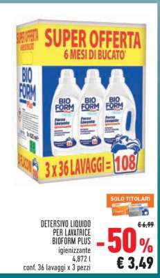 DETERSIVO LIQUIDO PER LAVATRICE BIOFORM PLUS