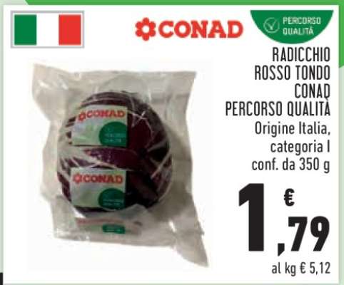 RADICCHIO ROSSO TONDO CONAD PERCORSO QUALITÀ