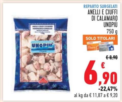 ANELLI E CIUFFI DI CALAMARO UNOPIÙ