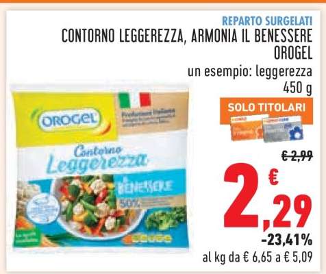 CONTORNO LEGGEREZZA, ARMONIA IL BENESSERE OROGEL