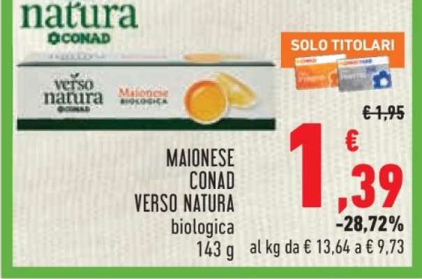 MAIONESE CONAD VERSO NATURA biologica