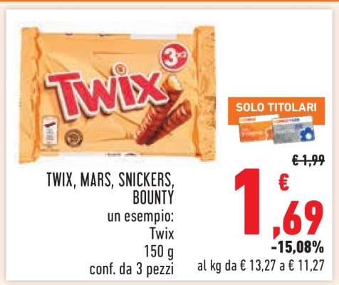 TWIX, MARS, SNICKERS, BOUNTY