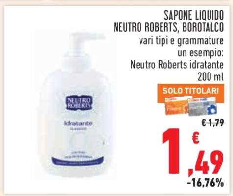 SAPONE LIQUIDO NEUTRO ROBERTS, BOROTALCO
