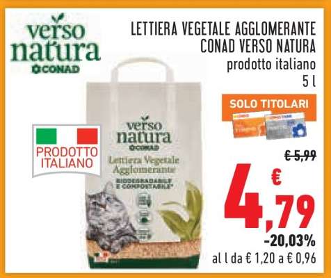 LETTIERA VEGETALE AGGLOMERANTE CONAD VERSO NATURA