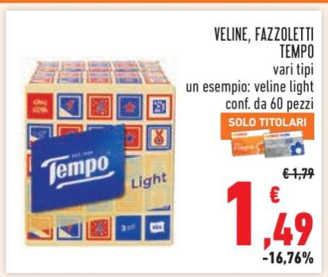 VELINE, FAZZOLETTI TEMPO