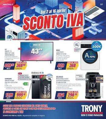 Volantino Trony - 2/4/2026 - 16/4/2026.