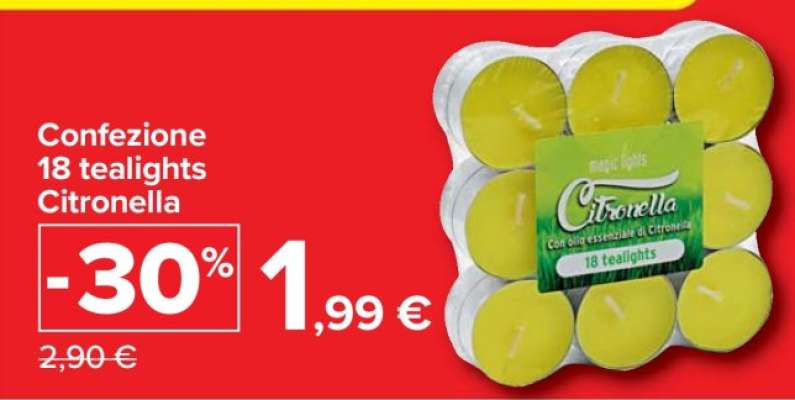 Confezione 18 tealights Citronella