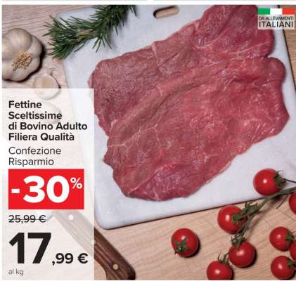 Fettine Sceltissime di Bovino Adulto Filiera Qualità