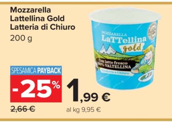 Mozzarella LaTTellina Gold Latteria di Chiuro