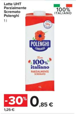 Latte UHT Parzialmente Scremato Polenghi