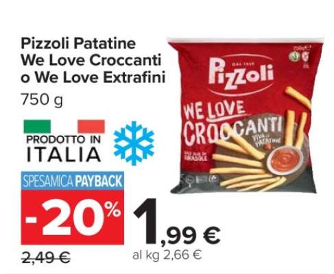 Pizzoli Patatine We Love Croccanti o We Love Extrafini