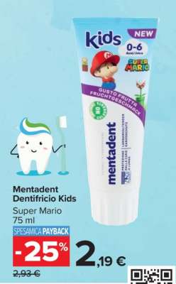 Mentadent Dentifricio Kids Super Mario