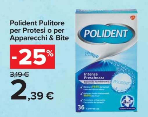 Polident Pulitore per Protesi o per Apparecchi & Bite