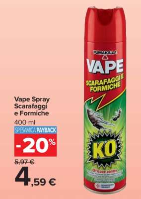 Vape Spray Scarafaggi e Formiche