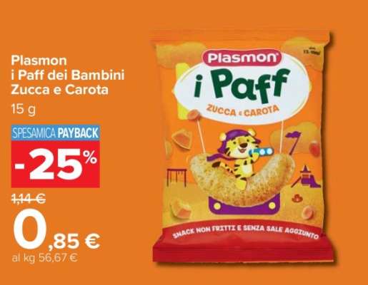 Plasmon i Paff dei Bambini Zucca e Carota
