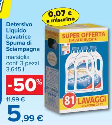 Detersivo Liquido Lavatrice Spuma di Sciampagna