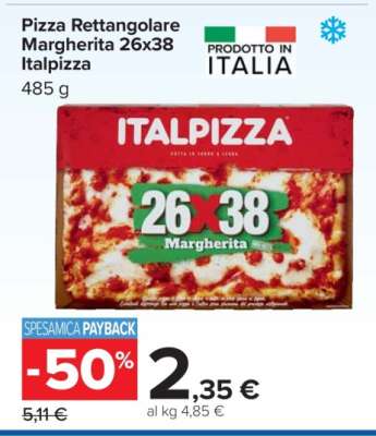 Pizza Rettangolare Margherita 26x38 Italpizza