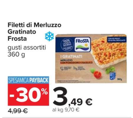 Filetti di Merluzzo Gratinato Frosta