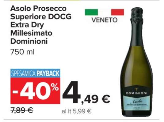 Asolo Prosecco Superiore DOCG Extra Dry Millesimato Dominioni