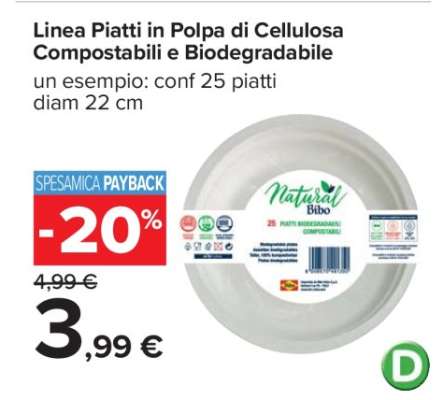 Linea Piatti in Polpa di Cellulosa Compostabili e Biodegradabile