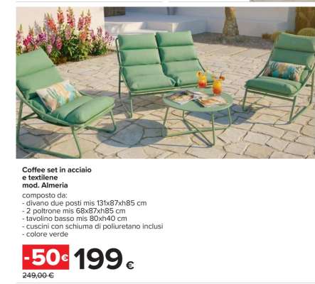 Coffee set in acciaio e textilene mod. Almeria