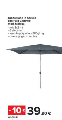 Ombrellone in Acciaio con Palo Centrale mod. Malaga