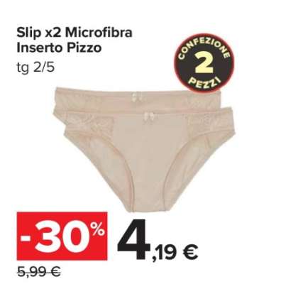 Slip x2 Microfibra Inserto Pizzo