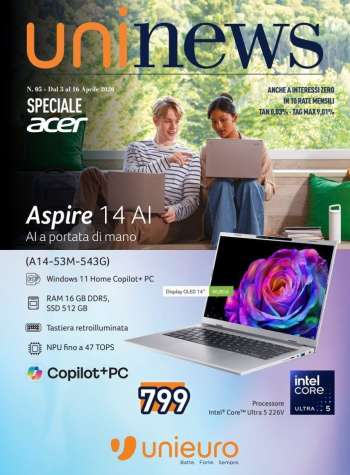 Volantino Unieuro - 3/4/2026 - 16/4/2026.
