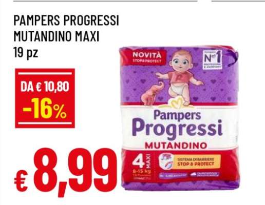 PAMPERS PROGRESSI MUTANDINO MAXI
