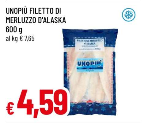 UNOPIÙ FILETTO DI MERLUZZO D'ALASKA