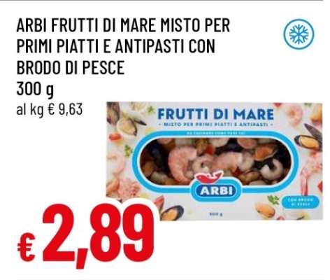 ARBI FRUTTI DI MARE MISTO PER PRIMI PIATTI E ANTIPASTI CON BRODO DI PESCE