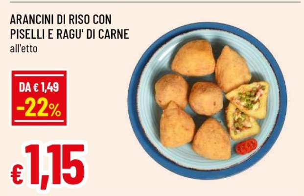 Arancini di riso con piselli e ragu' di carne