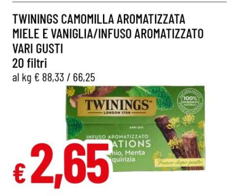 TWININGS CAMOMILLA AROMATIZZATA MIELE E VANIGLIA/INFUSO AROMATIZZATO VARI GUSTI