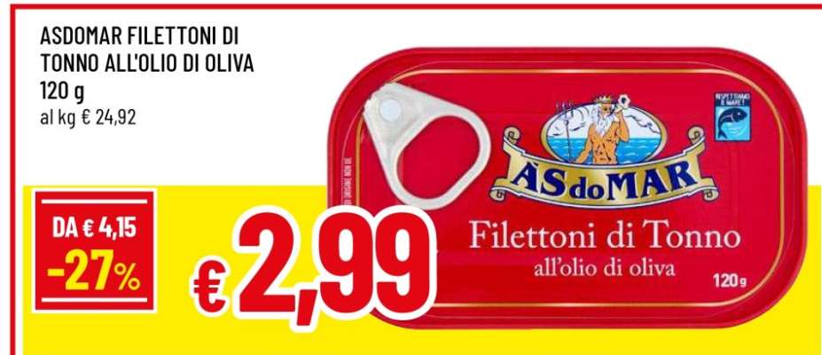 ASDOMAR FILETTONI DI TONNO ALL'OLIO DI OLIVA