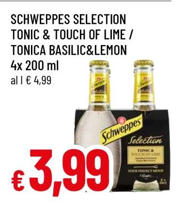 SCHWEPPES SELECTION TONIC & TOUCH OF LIME / TONICA BASILIC&LEMON