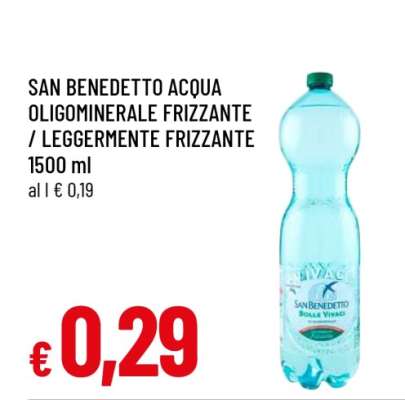 SAN BENEDETTO ACQUA OLIGOMINERALE FRIZZANTE / LEGGERMENTE FRIZZANTE