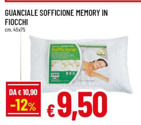 GUANCIALE SOFFICIONE MEMORY IN FIOCCHI